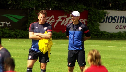 US-Trainerteam: Jürgen Klinsmann und Assistent Andreas Herzog