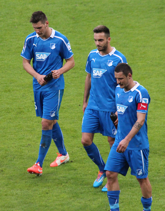 Enttäuschung bei Niklas Süle, Kenan Karaman und Sejad Salihovic nach dem Abpfiff.