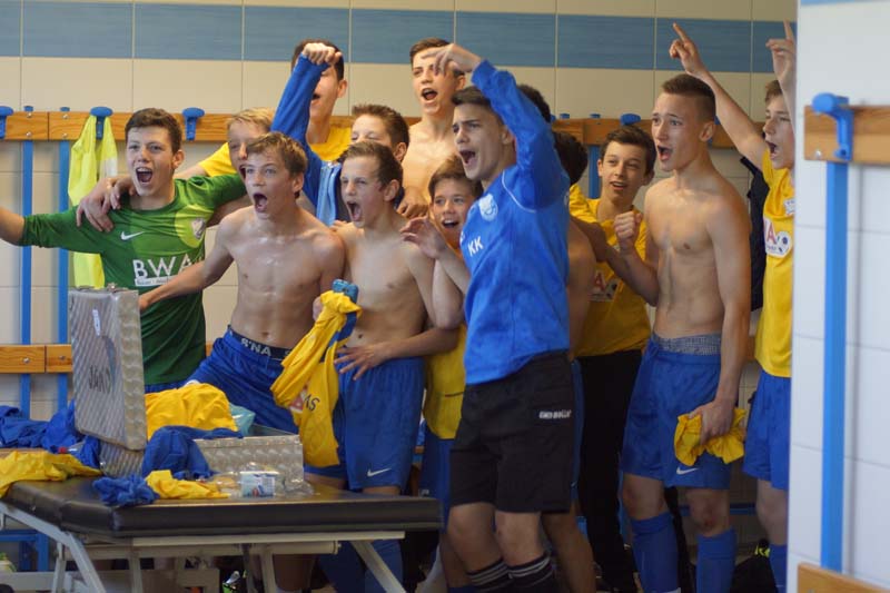 Feucht fröhliche Kabinenfeier