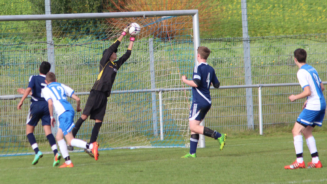 ... findet aber im Torhüter seinen Meister