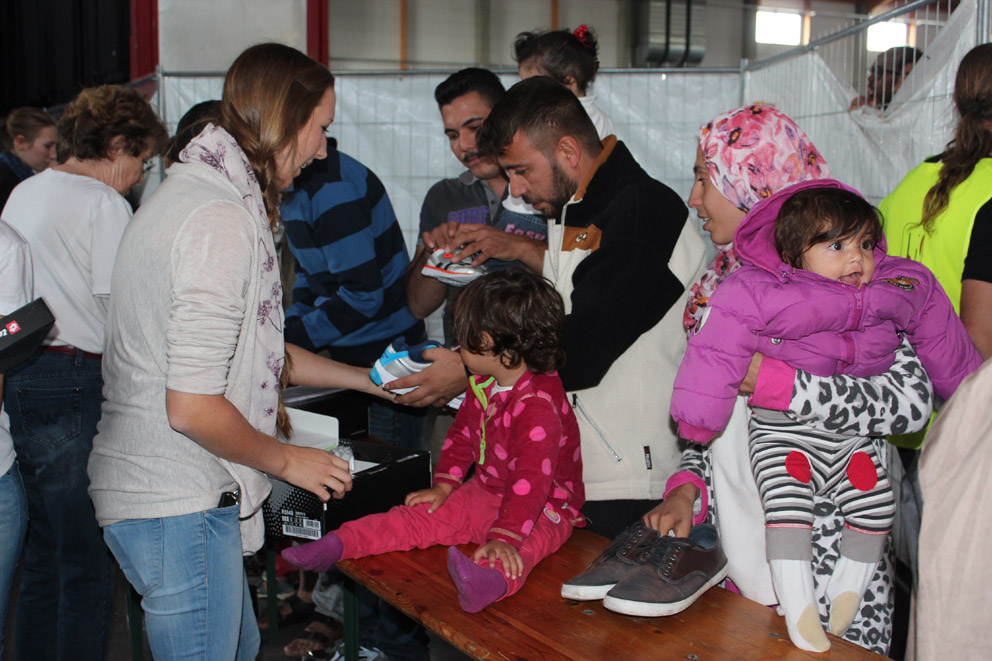 Natürlich musste bei der Ausgabe auch die Schuhgröße stimmen