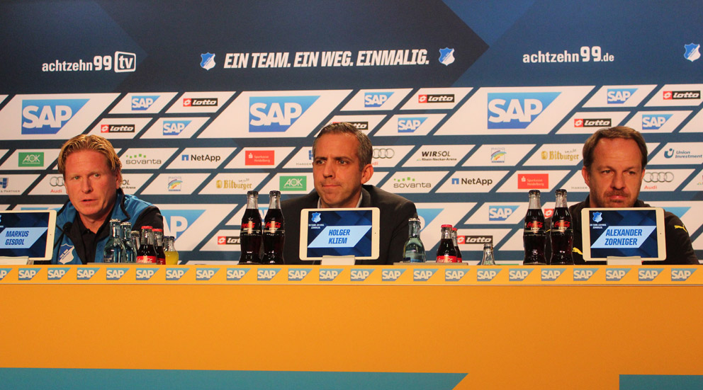 Gisdol (li.) und Zorniger (re.) konnten mit dem Punkteteilung nicht sonderlich zufrieden sein