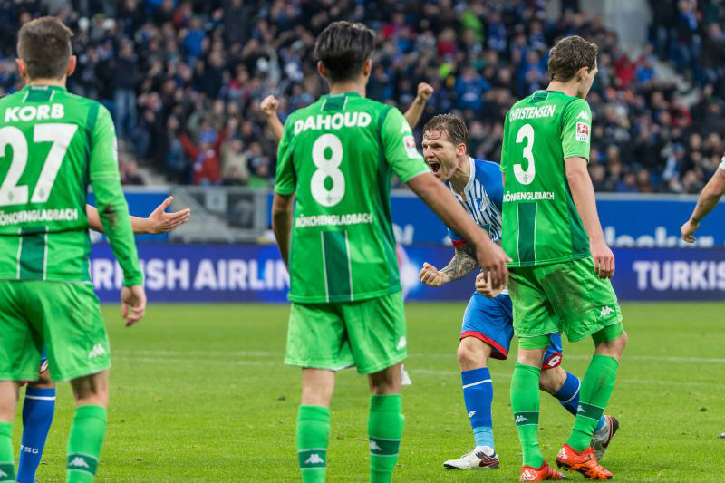 Eugen Polanski freut sich über seinen Ausgleichstreffer