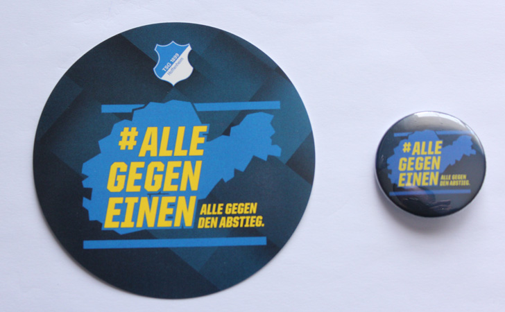 Mit Aufklebern und Stickern soll für die neue Kampagne geworben werden