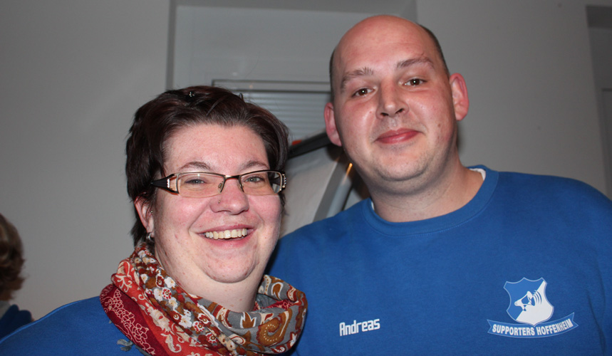 Die bisherige Fan-Chefin Stephanie Krotz und ihr Nachfolger Andreas Jäsch