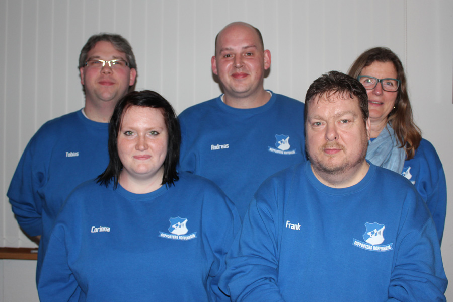 Der Fan-Vorstand von links: Tobias Baumann, Corinna Behrendt, Andreas Jäsch, Frank Behrendt und Regina Hotel