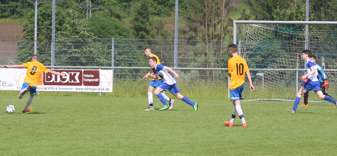 Der Schuss von Nils Reißfelder verfehlt knapp das SG-Tor