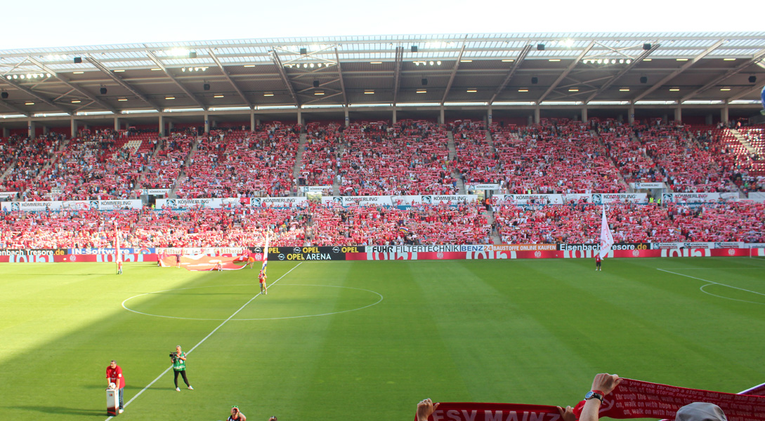 Stimmungsvolle Mainzer Arena ...