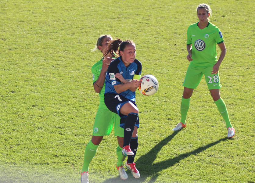 TSG-Spielführerin Martina Moser bestach durch gute Zweikampfwerte