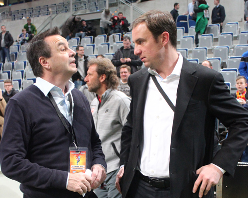 Fachgespräch am Rande zwischen Otmar Schork (li.) und Daniel Hopp