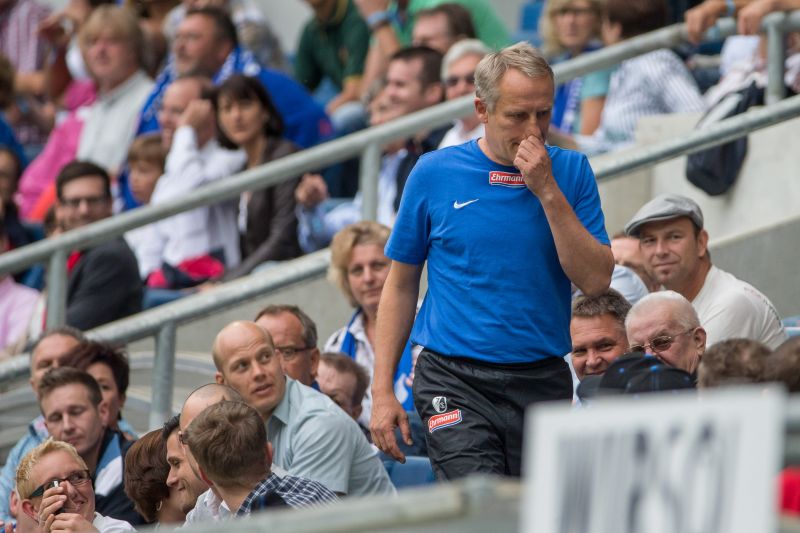 Im August 2013 durfte Streich beim 3:3 auf der Sinsheimer Zuschauertribüne Platz nehmen