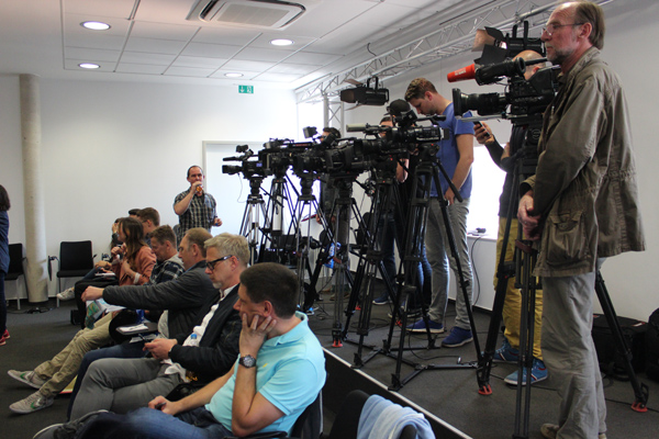 Großer Medienauflauf bei der heutigen PK vor dem Bayern-Spiel