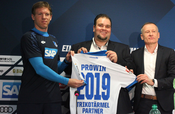 Von links: TSG-Trainer Nagelsmann, Sascha Winter und Dr. Peter Görlich