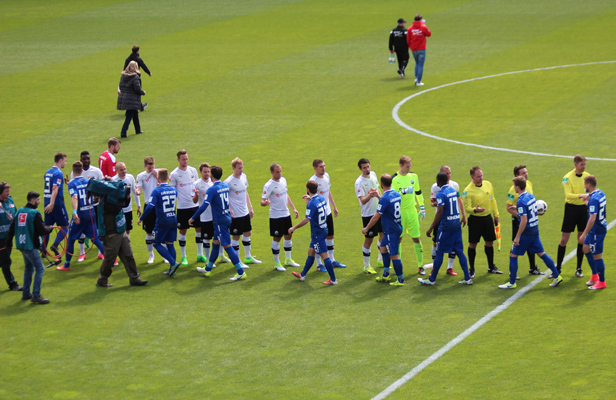 Begrüßung vor dem badischen Derby