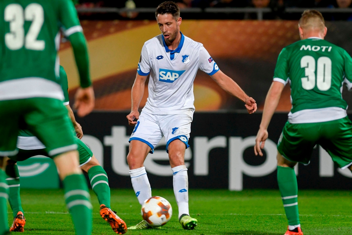 Mark Uth (Mitte) vergab die große Chance zur 2:0-Führung für Hoffenheim
