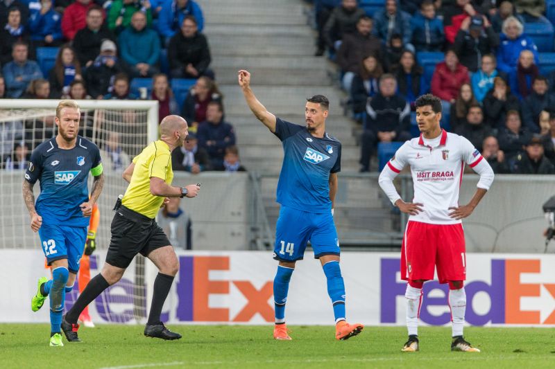 Sandro Wagner jubelt über das erste TSG-Tor in der EL