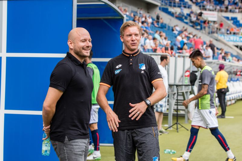 Nach dem Abschied von Trainer Nagelsmann (re.), hat Manager Rosen alle Hände voll zu tun, um für die neue Saison wieder eine schlagkräftige Truppe zsammenzustellen.