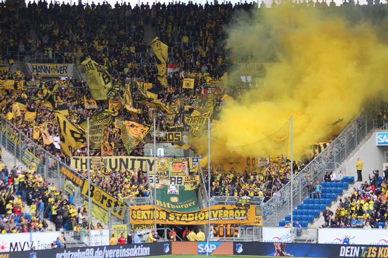 Auch am 2. Mai 2015 machten sich die Gäste aus Dortmunder in Sinsheim unbeliebt