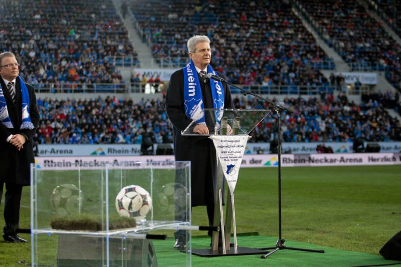 Hopp bei der Einweihungsfeier der Rhein-Neckar-Arena