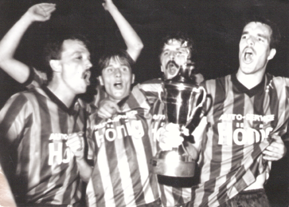 Pokalsieger von links: Bauer, J. Elsässer, Olbert und Hönig