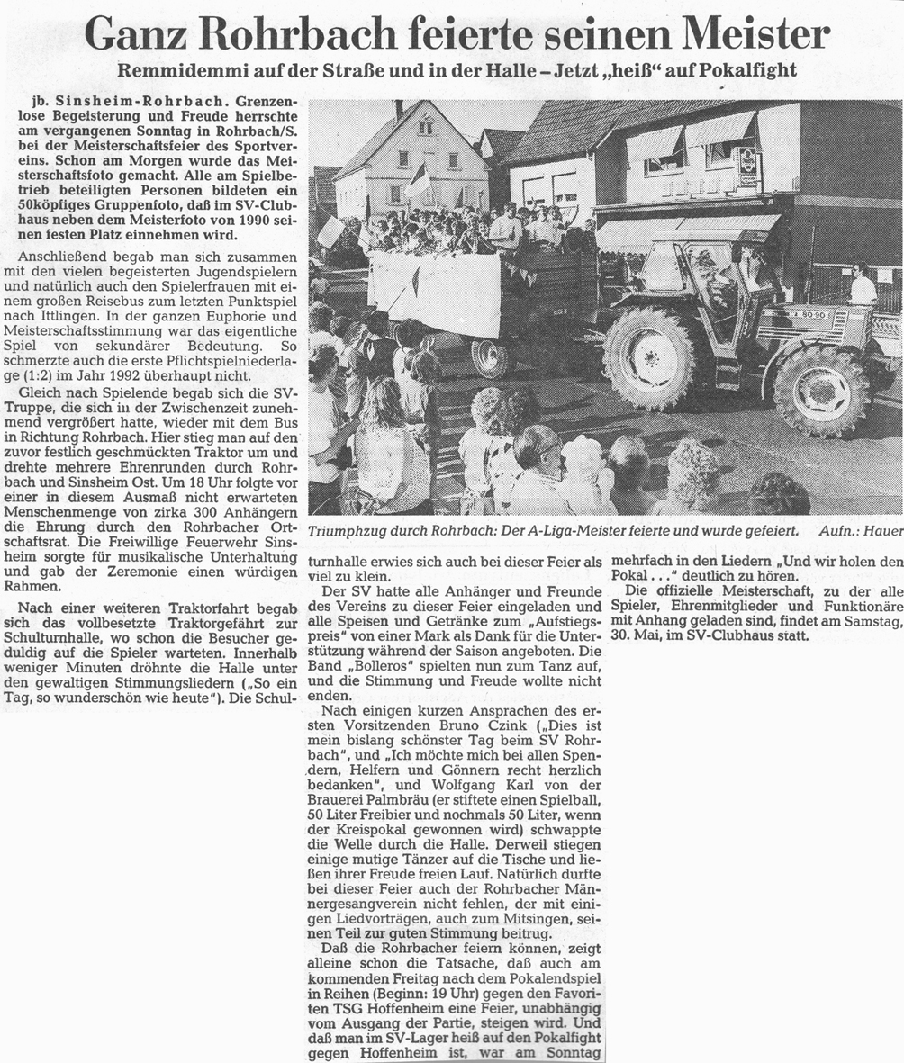 RNZ-Bericht zum Meisterfeier