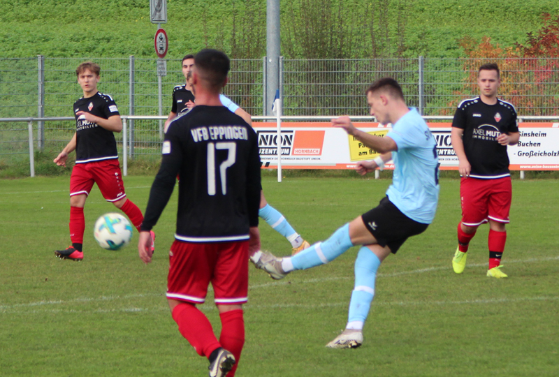 Bauer mit Distanzschuss