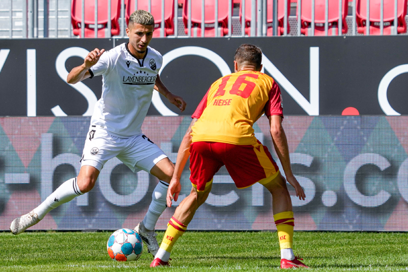 Anas Ouahim (li.) schaffte in Sandhausen nicht den erhofften Durchbruch.