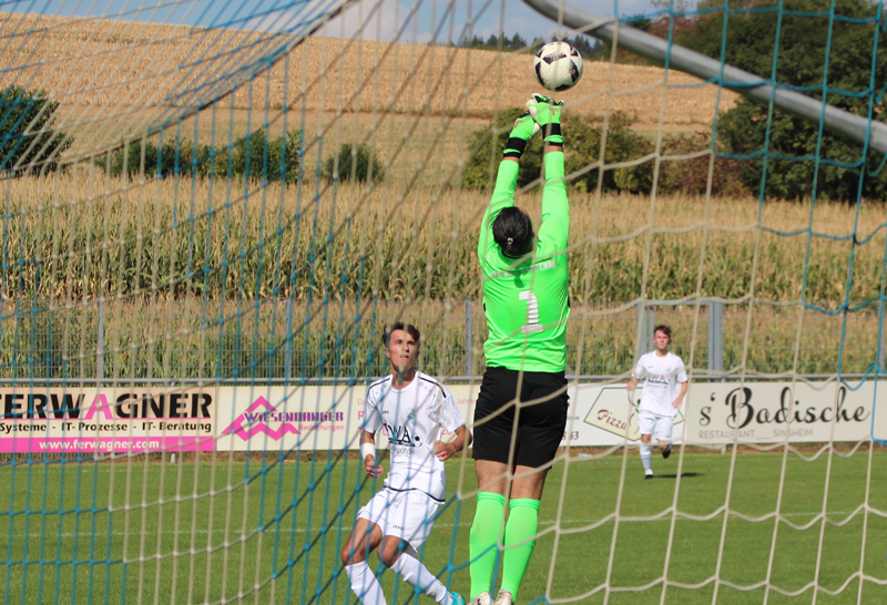 Der VfB-Keeper macht sich lang und verhindert einen Gegentreffer