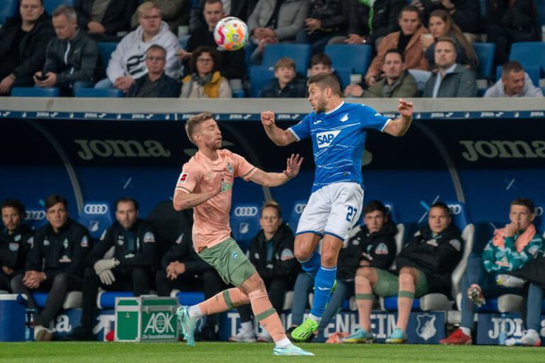 Kramaric (re.) brachte die TSG per Kopfball 1:0 in Fühung
