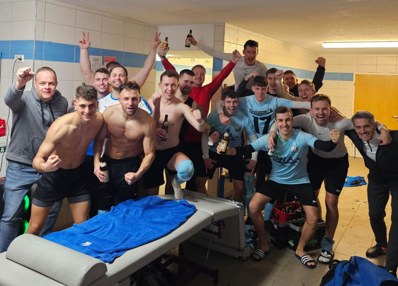 Freude und Begeisterung nach dem Halbfinalsieg der Heger-Truppe am 30. März über Bad Rappenau