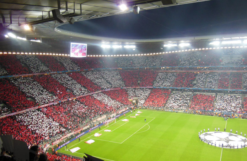 Münchner Allianz-Arena bei Champions-League-Atmosphäre