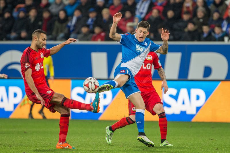 Steven Zuber mit vollen Einsatz im letzten Heimspiel gegen Leverkusen