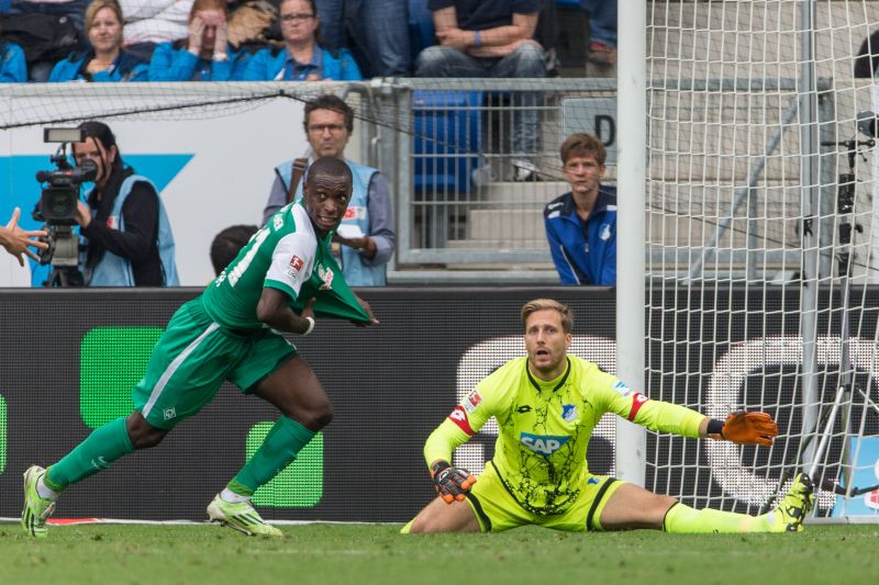 TSG-Keeper Baumann ist geschlagen. Werder gewann zuletzt 3:1 in Sinsheim