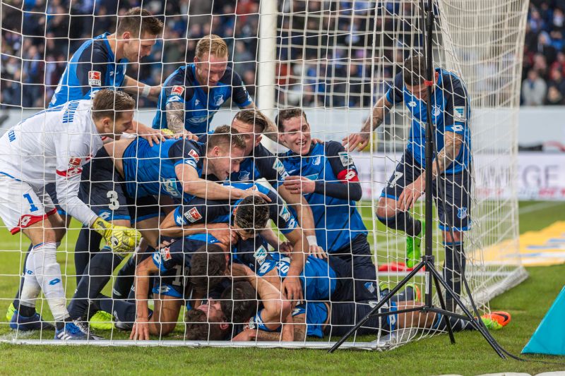 Hoffenheimer Torjubel nach dem Treffer zum 3:0 gegen Mainz