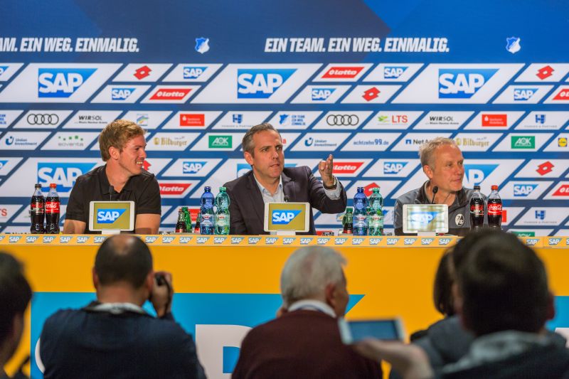 Harmonische Pressekonferenz nach dem Hinspiel in Sinsheim