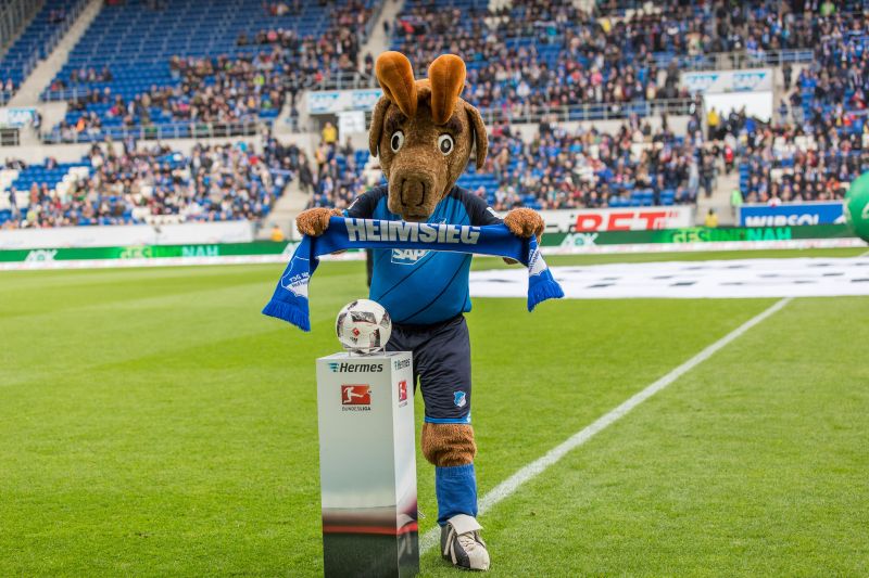 TSG-Maskottchen "Hoffi" freut sich auf die neue Bundesliga-Saison
