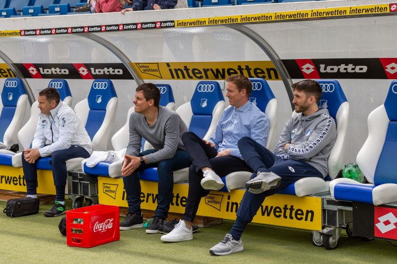 Das Trio Hardung, Nagelsmann und Glück sitzen letztmals auf der TSG-Bank