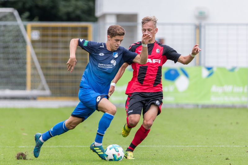 "Baumi" in einem U19-Spiel der TSG gegen Freiburg im Sept. 2017